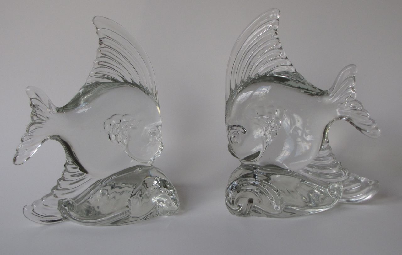 Heisey Fish Bookends No. 1554 1942-1952