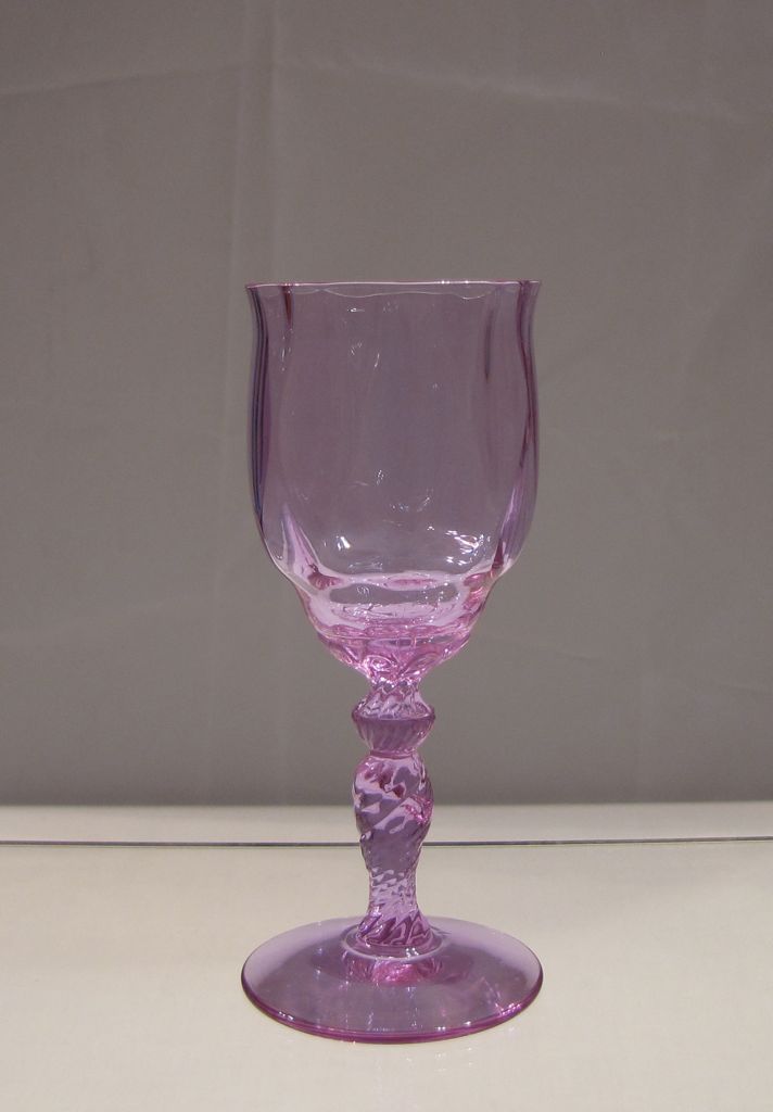 Heisey #3381 Creole Goblet, Short Stem, Diamond Optic, Alexandrite, 1930-1935