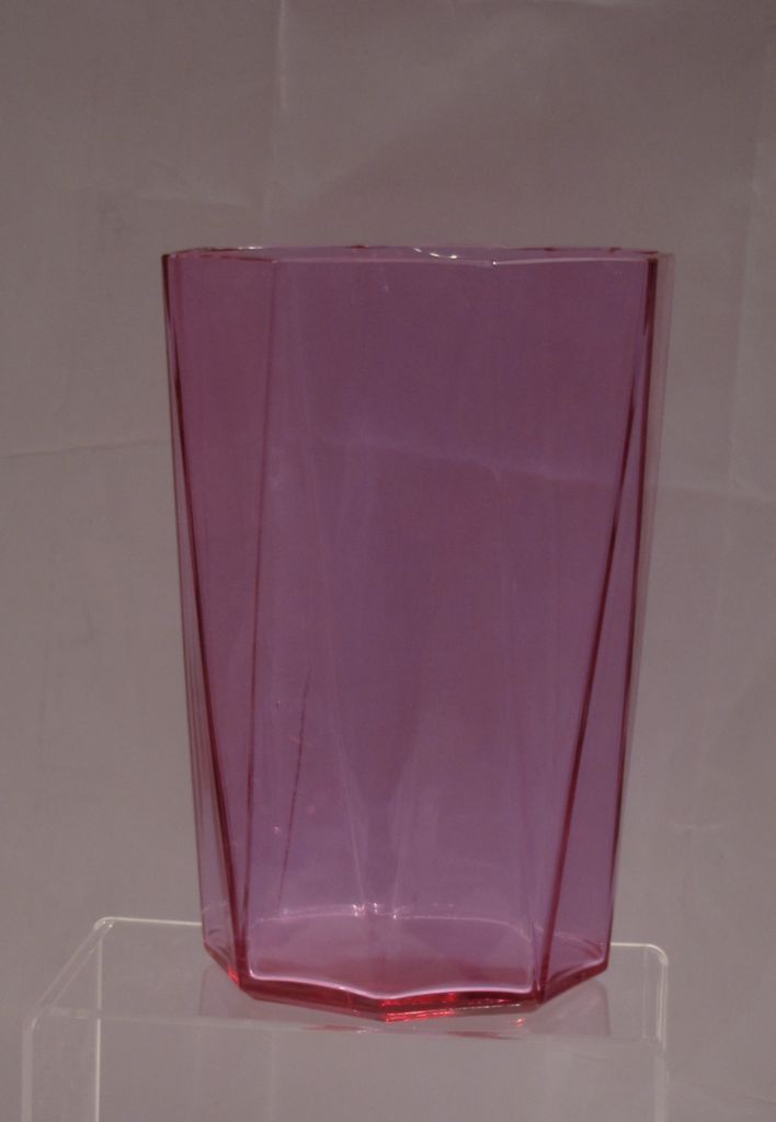 Heisey #4216 Octagon Vase, inch, Plain, Alexandrite, 1930-1935