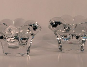 Open Salt Dips Clear #1503 HEISEY Glass Crystolite Individual Nut Bowls 2 