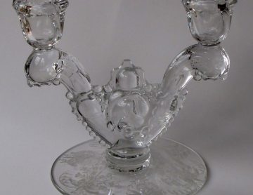 Vintage Heisey Crystolite 3 Light Footed Candlestick