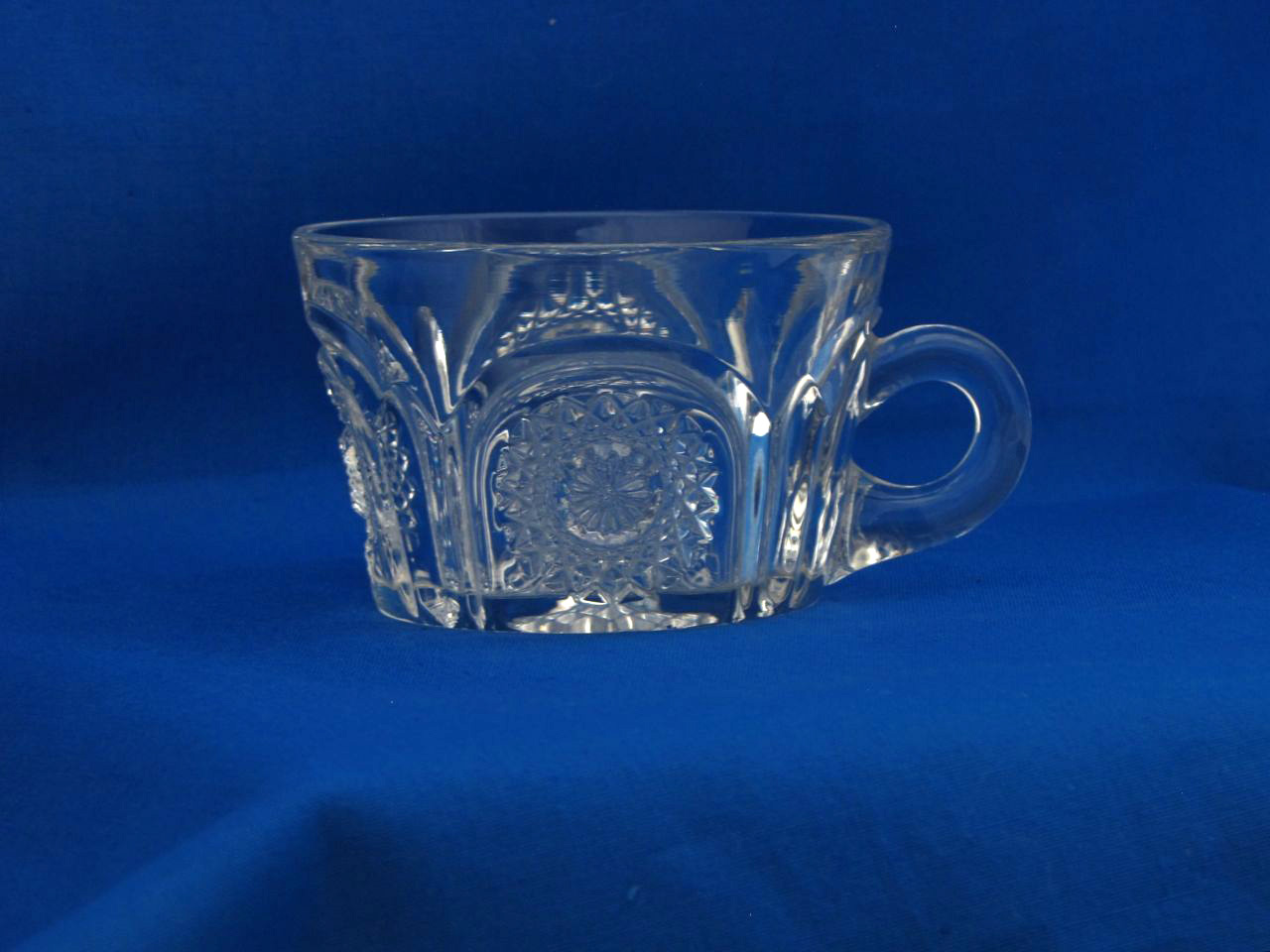 Heisey #1235 Beaded Panel & Sunburst, Punch Cup, crystal, 1897-1913