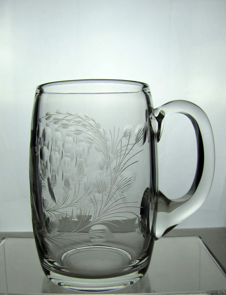 Heisey #4163 Whaley Beer Mug, Crystal, unk cutting, 1933-1944