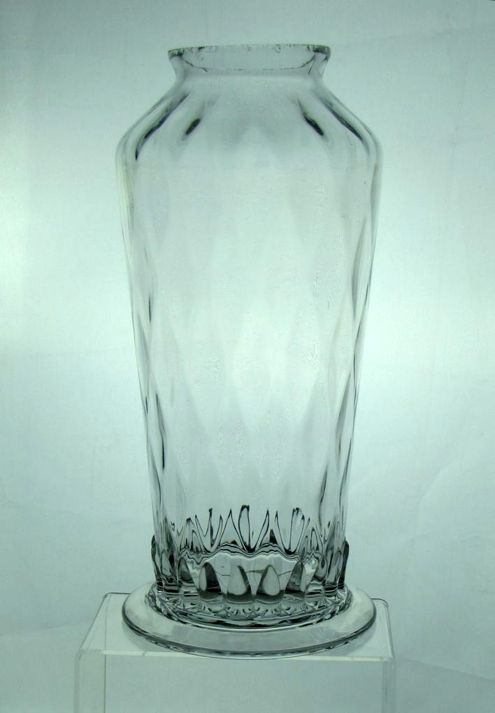 Heisey #4206 Optic Tooth Lamp Base?, Crystal, Diamond Optic, 1925-1933