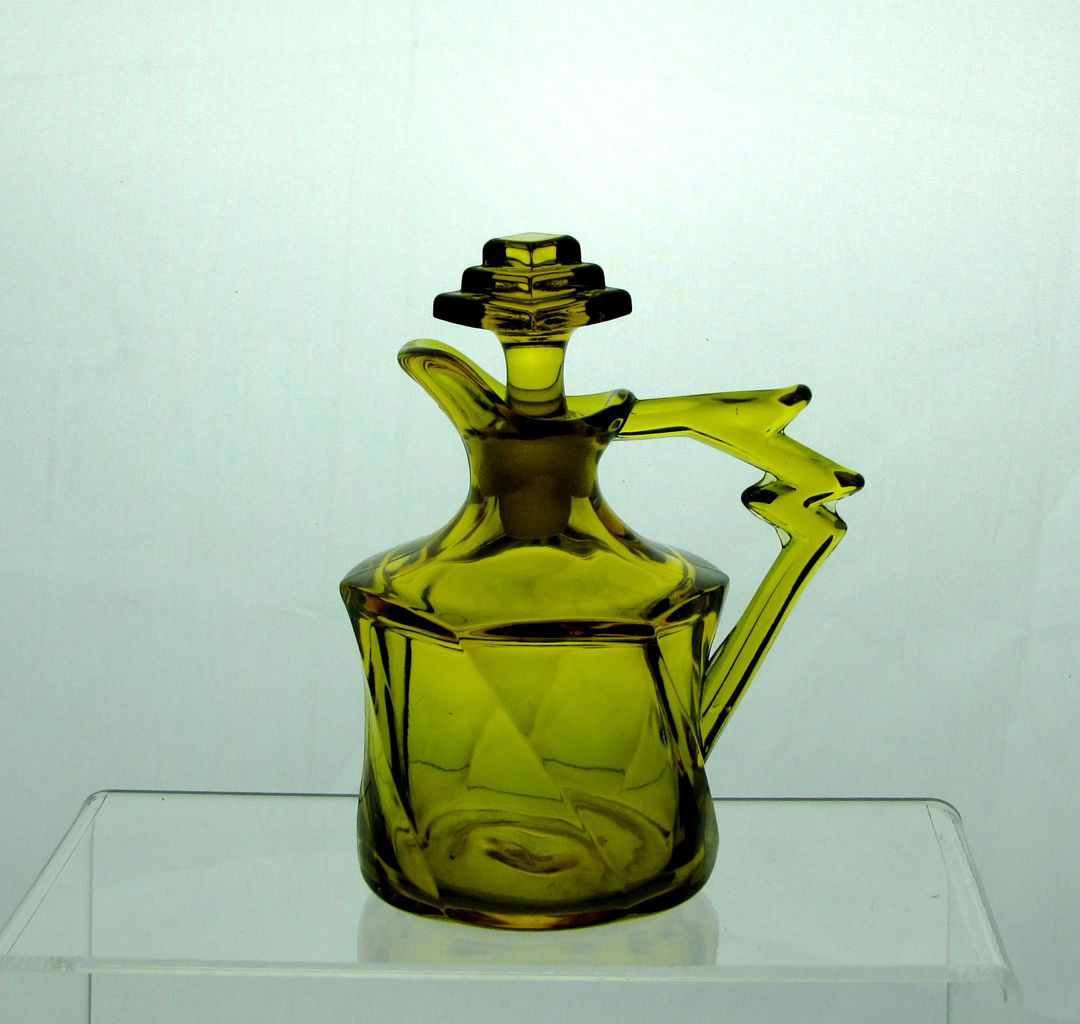 Heisey #1252 Twist Oil Bottle, #78 Stopper, Marigold, 1928
