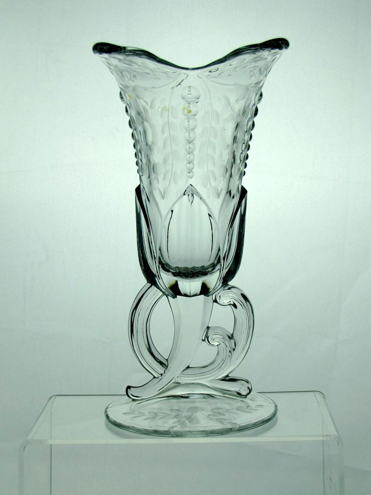 Heisey #1420 Tulip Vase, Crystal, unk cutting, 1933-1937