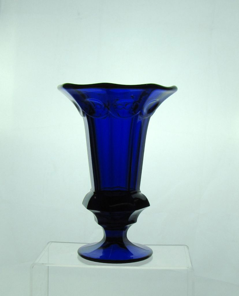Heisey #1433 Thumbprint & Panel 8 12 inch Vase, Flared? Cobalt, 1934-1