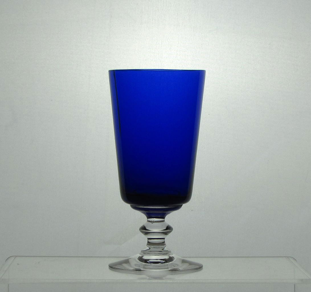 Heisey #4002 Agua Caliente Coffee, Plain only, Cobalt with Crystal Stem