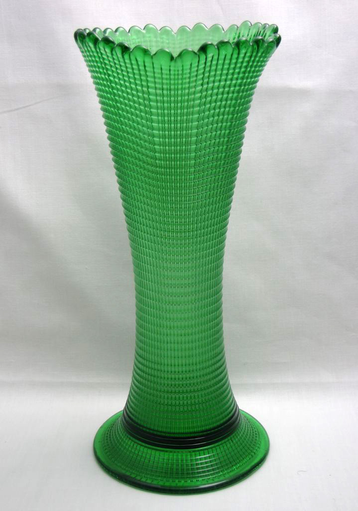 Heisy Plaid Vase, Emerald