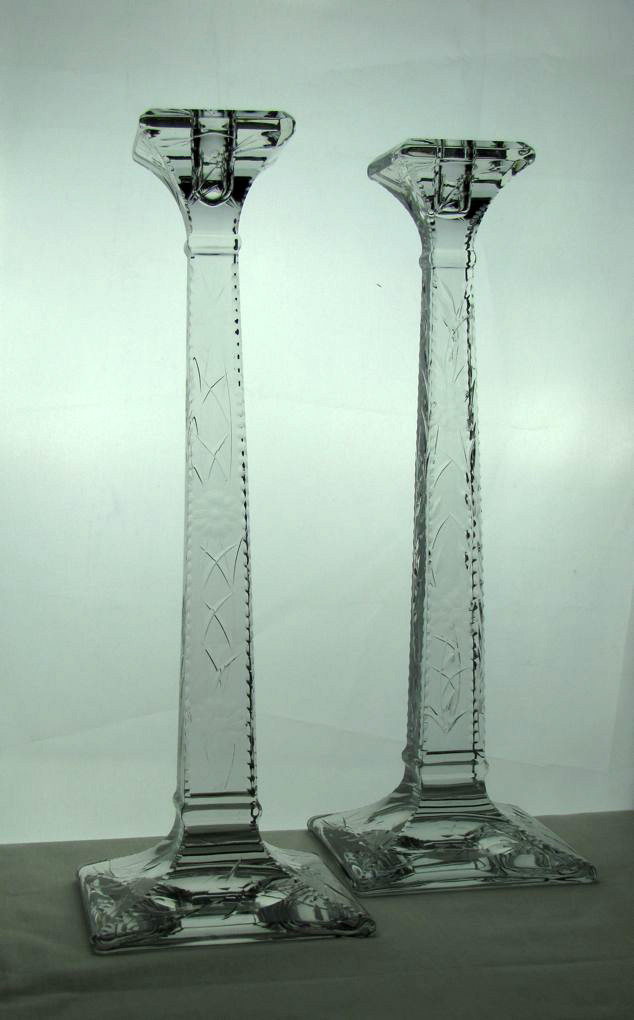 Heisey #21 Aristocrat Candlestick, 15 inch, Crystal, unknown cut, 1913-