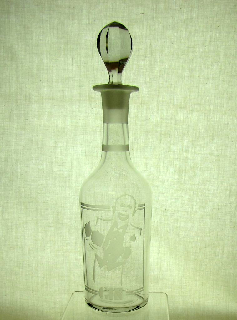 Heisey #4033 Maloney Bar Bottle, Crystal, 28 oz with #1 crystal stopper