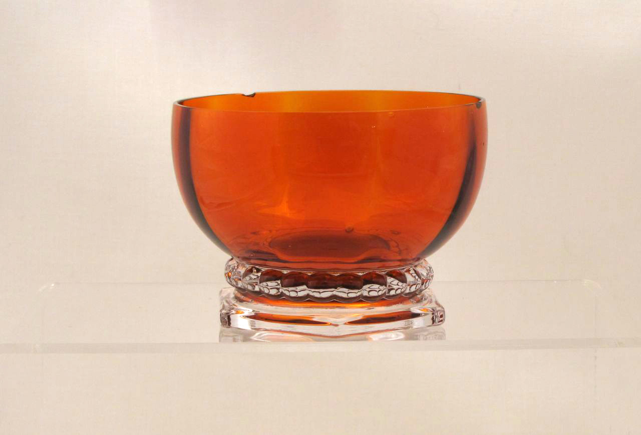 Heisey #3397 Gascony Sherbert, Tangerine with Crystal Base, 1932-1935