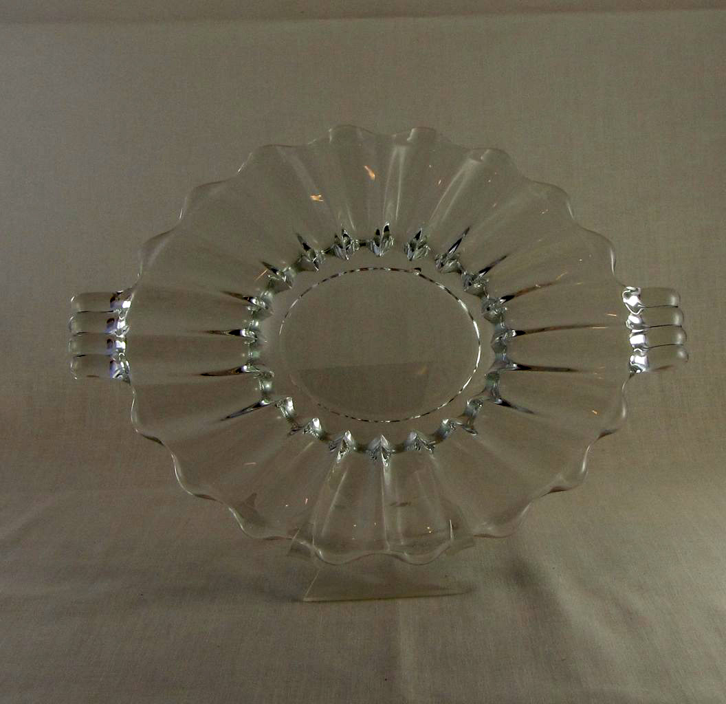 Heisey #1503 Crystolite, 7 inch handled plate, crystal, 1938-1957