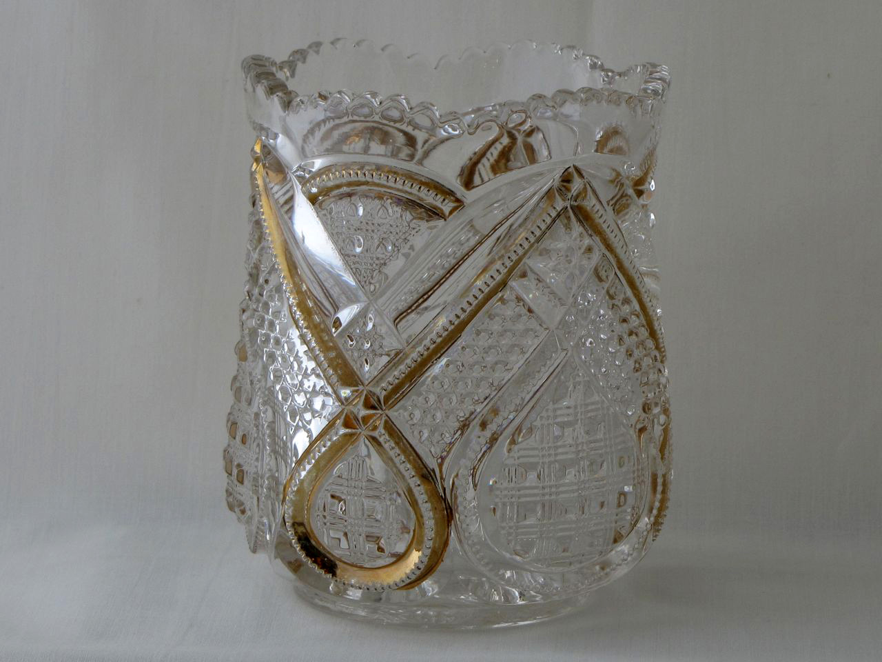 Heisey #1205 Fancy Loop, Spoon, Crystal w Gold overlay, 1896-1905