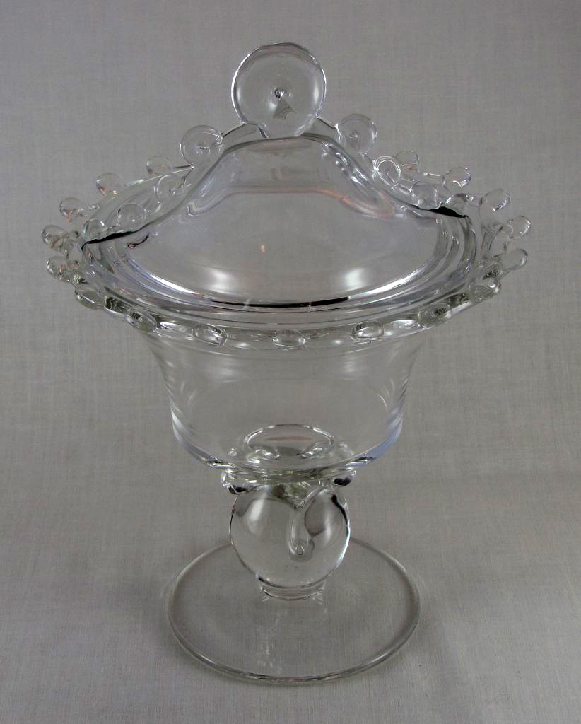 Heisey #1540 Lariat Compote 10 inch with cover, crystal, 1942-1957