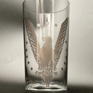 Gay Fad Victory Etch Design Glass